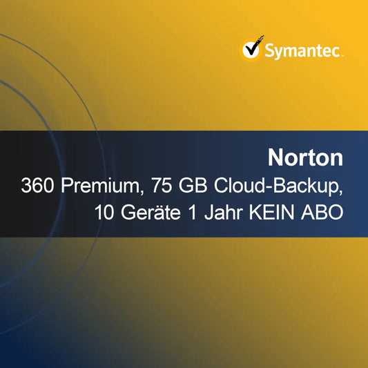Norton 360 Premium 75 GB Cloud-Backup 10 Geräte 1 Jahr KEIN ABO